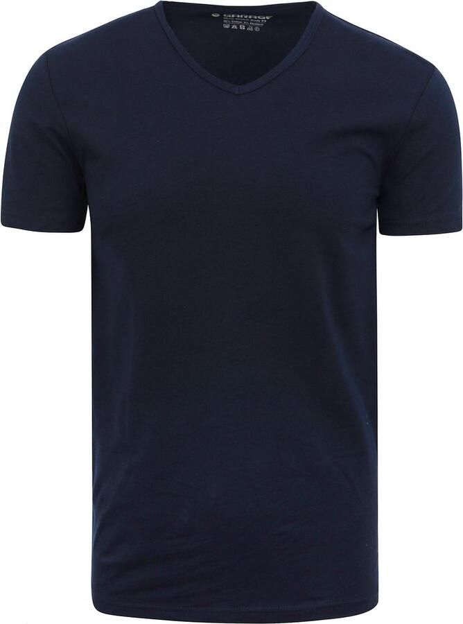 Garage T-shirt Stretch Basic Navy V-Hals - Foto 3