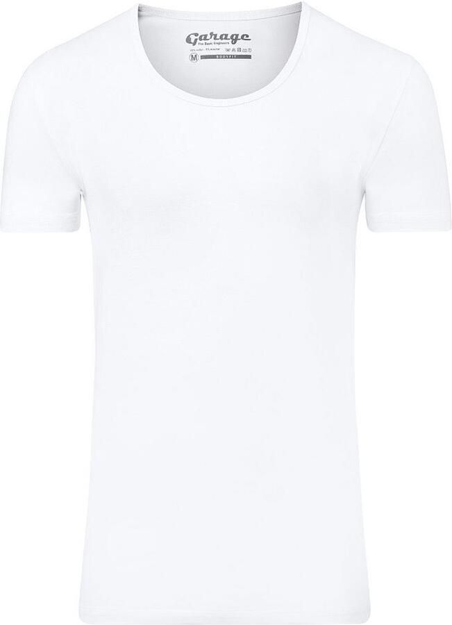 Garage T-shirt Stretch Basic Wit Diepe O-Hals - Foto 3