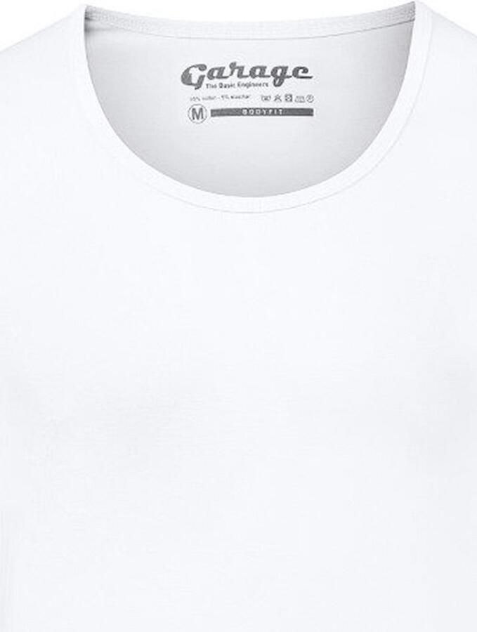 Garage T-shirt Stretch Basic Wit Diepe O-Hals - Foto 2