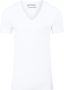 Garage T-shirt Stretch Basic Wit Diepe V-Hals - Thumbnail 2