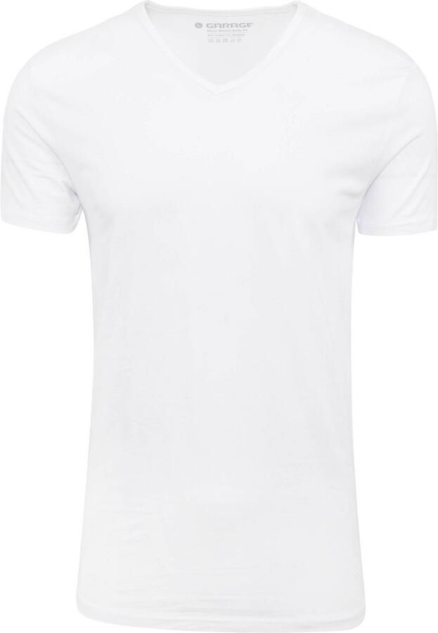 Garage T-shirt Stretch Basic Wit V-Hals - Foto 3