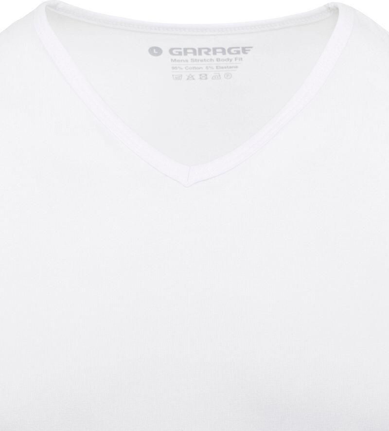 Garage T-shirt Stretch Basic Wit V-Hals - Foto 4