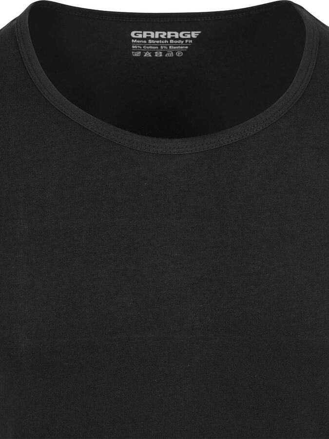 Garage T-shirt Stretch Basic Zwart Diepe O-Hals