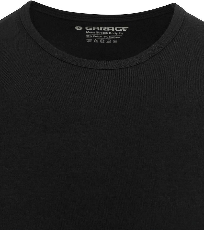 Garage T-shirt Stretch Basic Zwart O-Hals - Foto 3