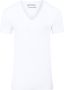 Garage T-shirt Stretch Basic Wit Diepe V-Hals - Thumbnail 2