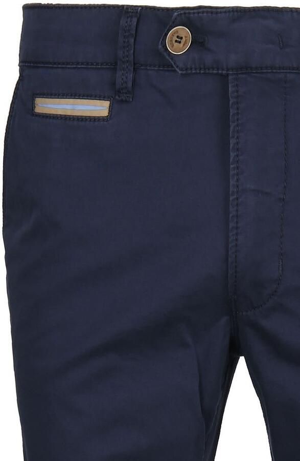 Gardeur Donkerblauwe Katoenen Broek Slim Fit Blue Heren - Foto 4