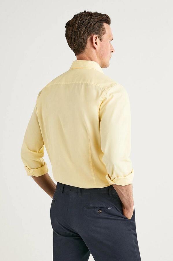 Hackett Overhemd Garment Dyed Geel - Foto 4