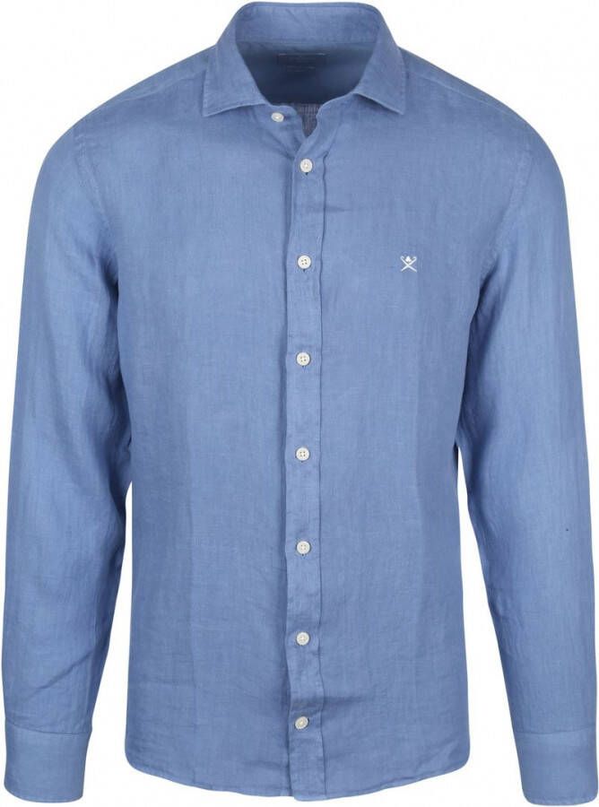 Hackett Overhemd Garment Dyed Blauw