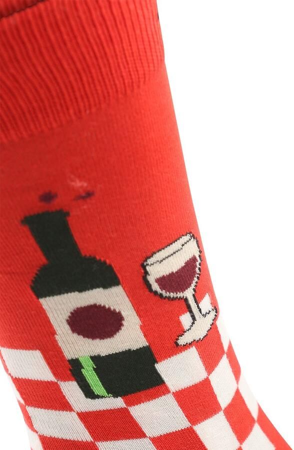 Happy Socks Sokken met labelstitching model 'Wine And Dine'