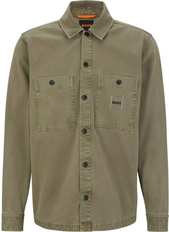 Boss Orange Stijlvol en Stoer Oversized Overshirt in Lichtgroen Green Heren