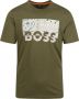 Boss Hugo T-shirt Thinking Logo Groen - Thumbnail 1