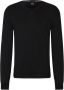 Boss Gebreide pullover met geribde V-hals model 'Baram' - Thumbnail 1