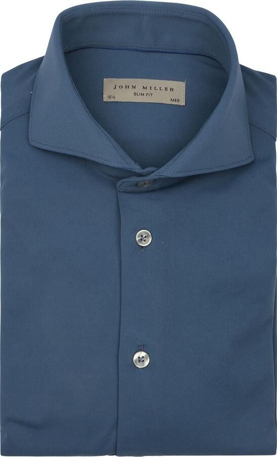 John Miller Overhemd Hyperstretch Indigo
