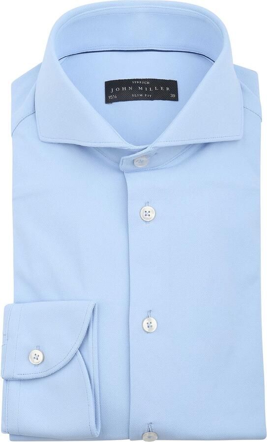 John Miller Slim Fit Hyperstretch Overhemd Blue Heren