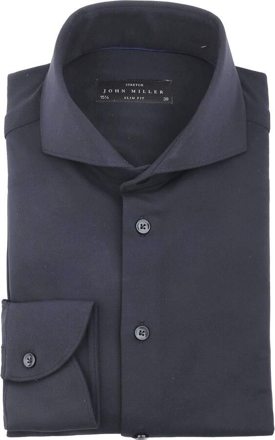 John Miller Overhemd Hyperstretch Navy - Foto 1