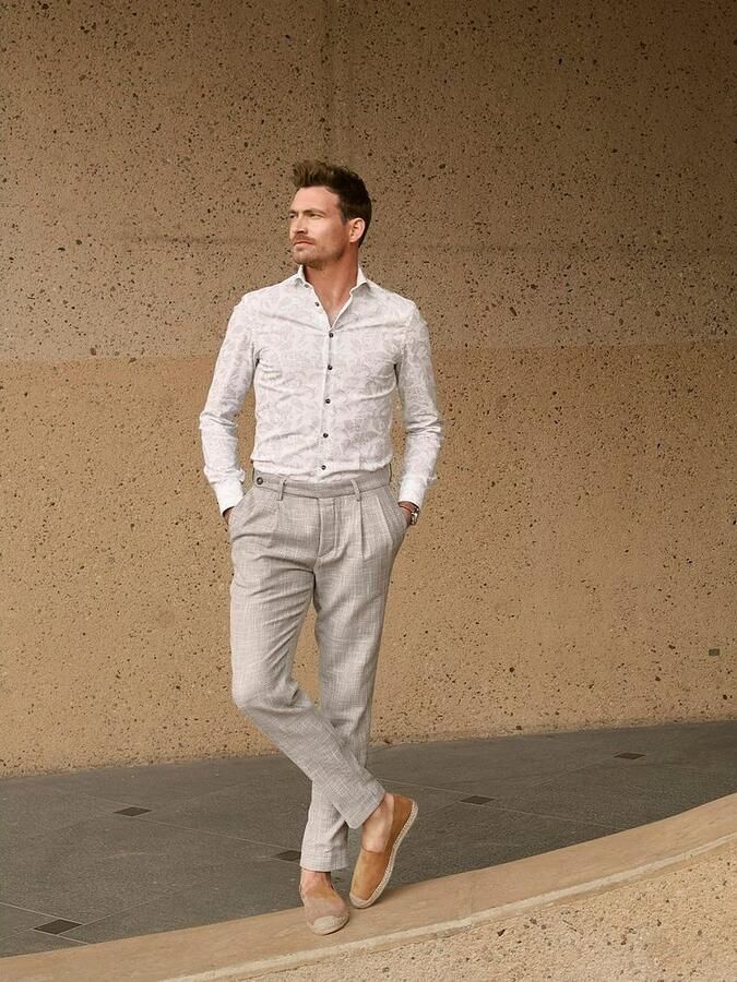 John Miller Overhemd Linnen Blend Paisley Print Beige - Foto 2