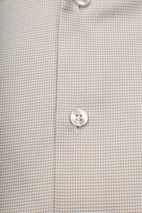 John Miller Overhemd Lange Mouw Overhemd Small Check Beige - Foto 3