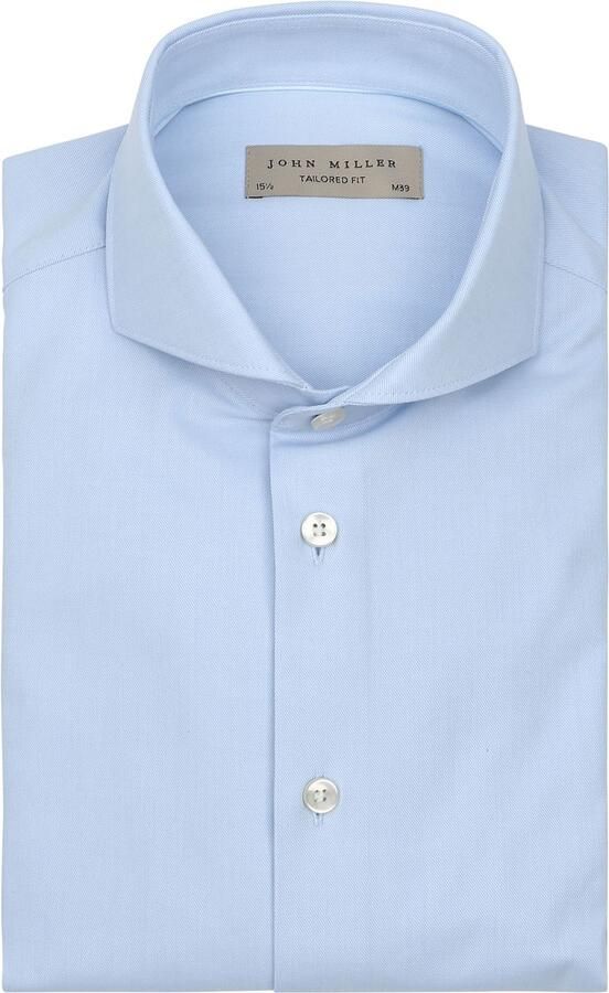 John Miller Overhemd Twill Lichtblauw