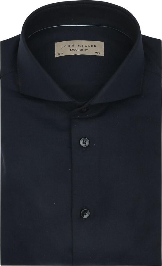 John Miller Overhemd Twill Navy