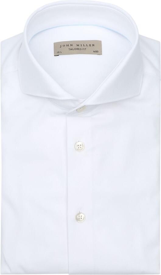 John Miller Overhemd Twill Wit
