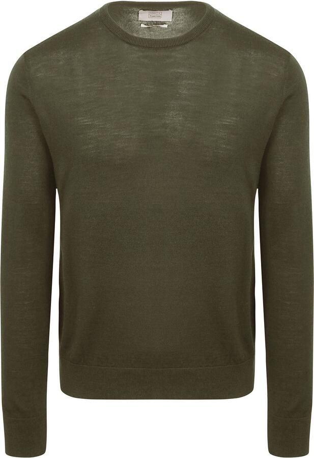 KING Essentials The John Pullover Merino Army Groen