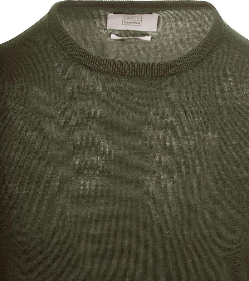 KING Essentials The John Pullover Merino Army Groen - Foto 2