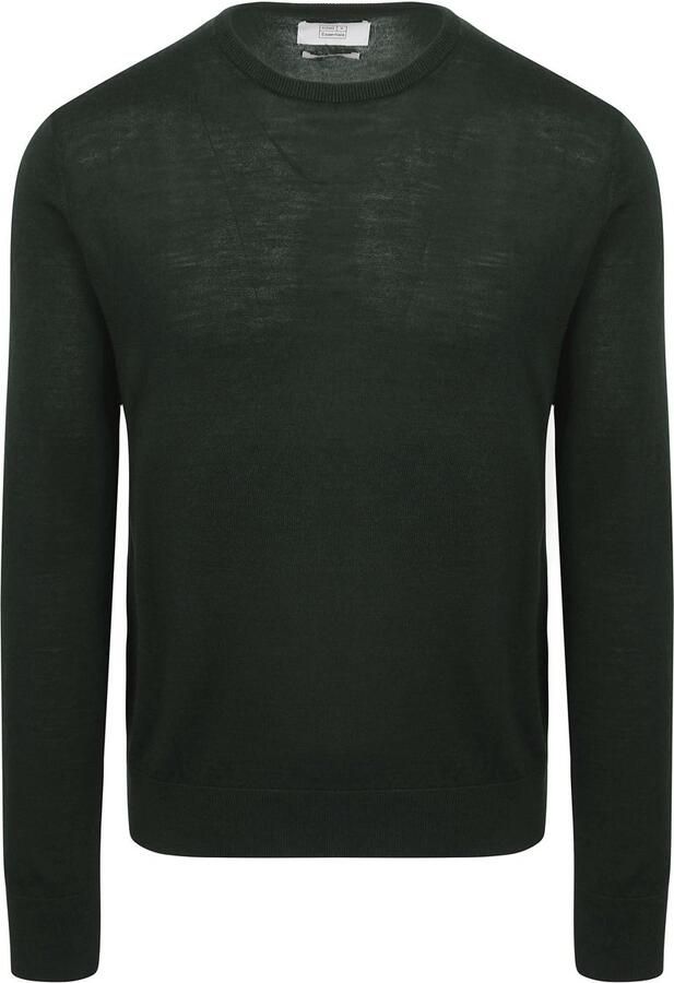 KING Essentials The John Pullover Merino Donkergroen