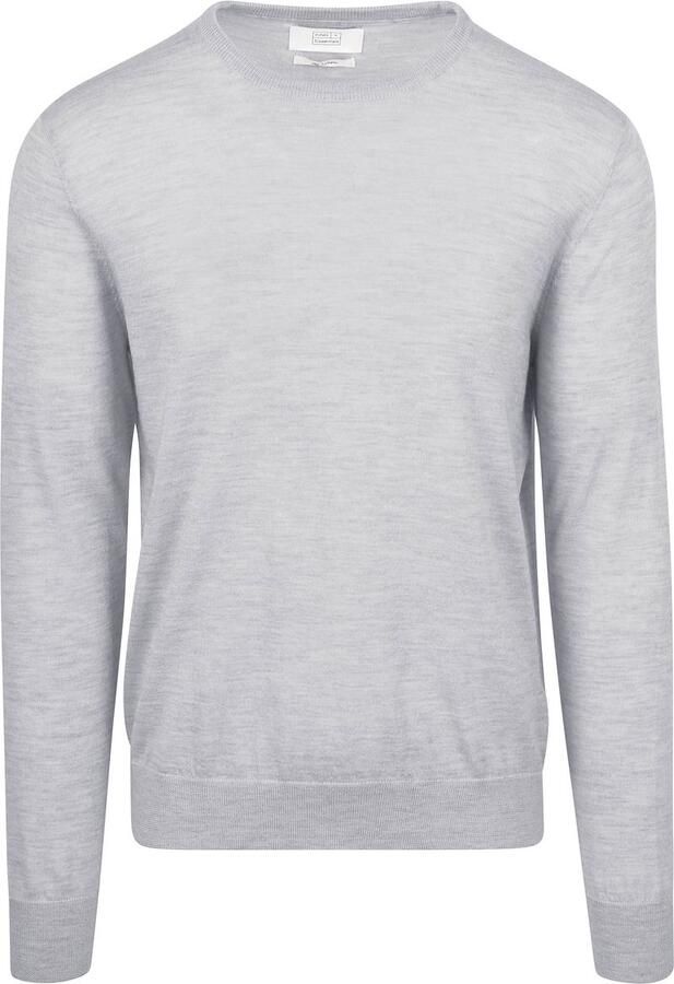 KING Essentials The John Pullover Merino Lichtgrijs
