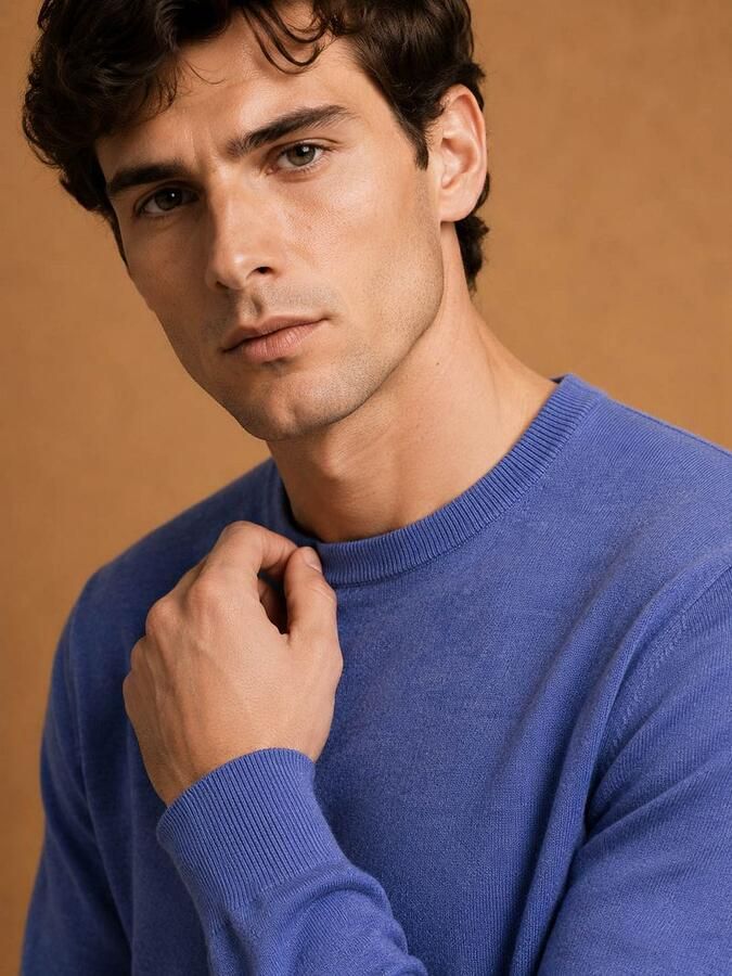 KING Essentials The John Pullover Merino Mid Blauw - Foto 3