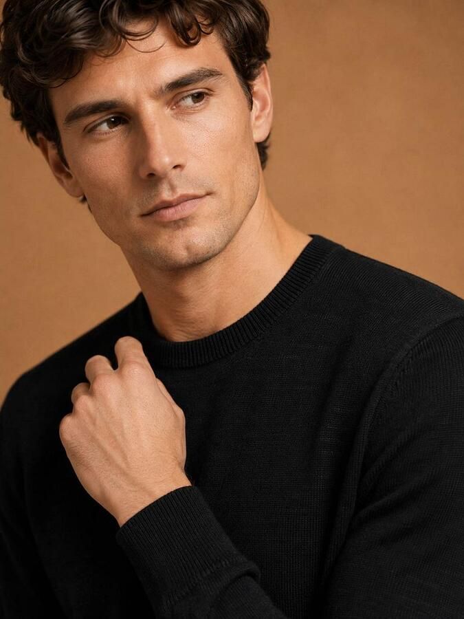 KING Essentials The John Pullover Merino Zwart - Foto 3
