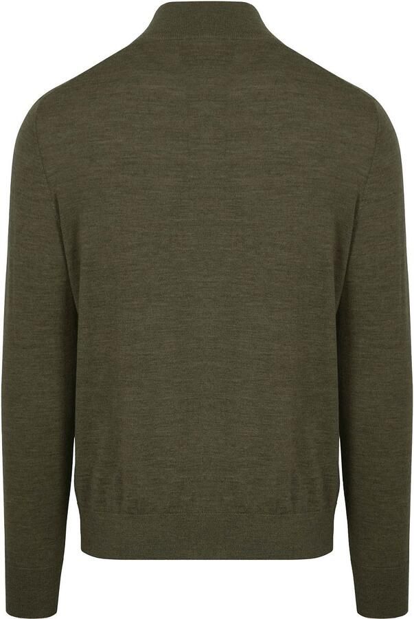 KING Essentials The Michael Half Zip Pull Army Merino Groen - Foto 3