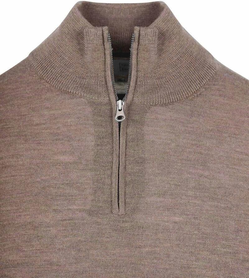 KING Essentials The Michael Half Zip Pull Merino Bruin - Foto 2