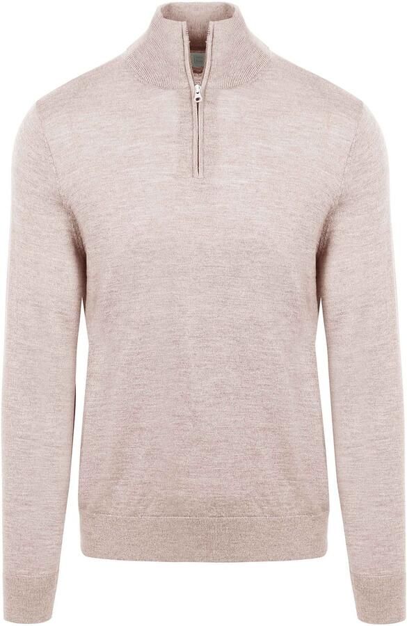 KING Essentials The Michael Half Zip Pull Merino Greige