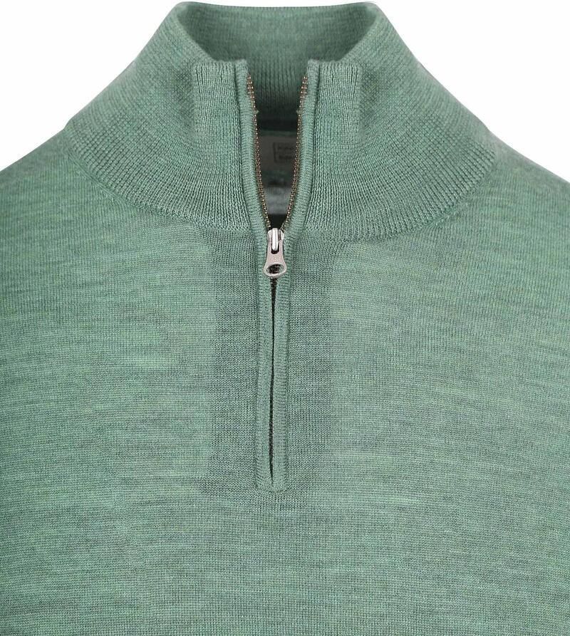 KING Essentials The Michael Half Zip Pull Merino Groen - Foto 2