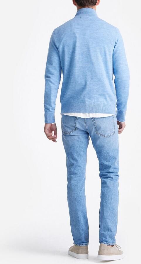 KING Essentials The Michael Half Zip Pull Merino Lichtblauw - Foto 3