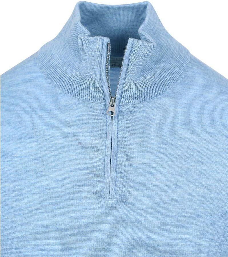 KING Essentials The Michael Half Zip Pull Merino Lichtblauw - Foto 2