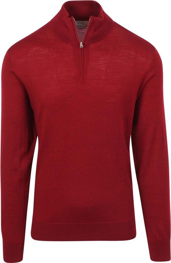 KING Essentials The Michael Half Zip Pull Merino Rood
