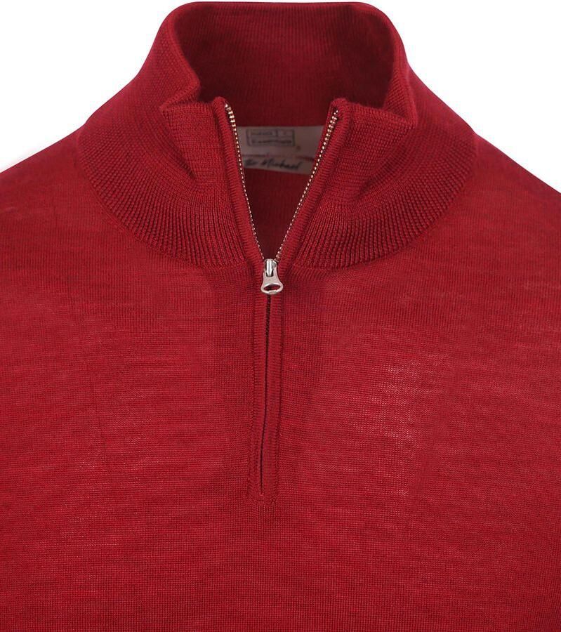 KING Essentials The Michael Half Zip Pull Merino Rood - Foto 2