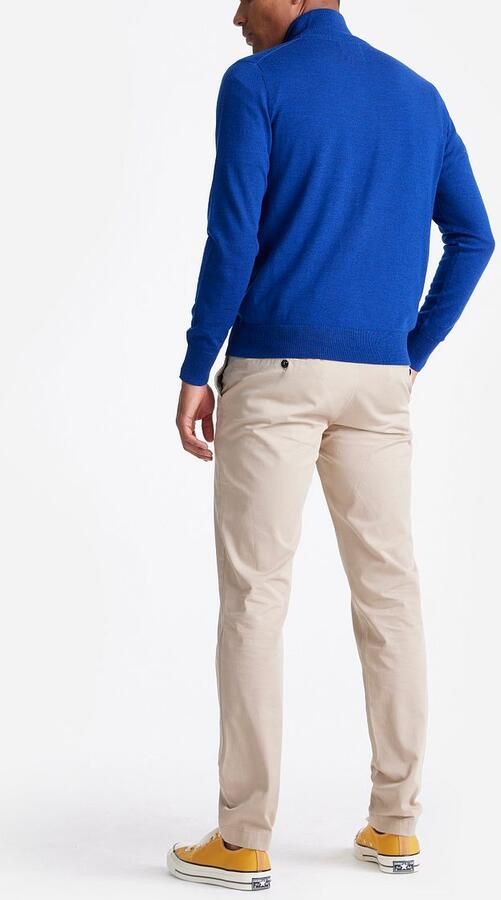KING Essentials The Michael Half Zip Pull Merino Royal Blauw