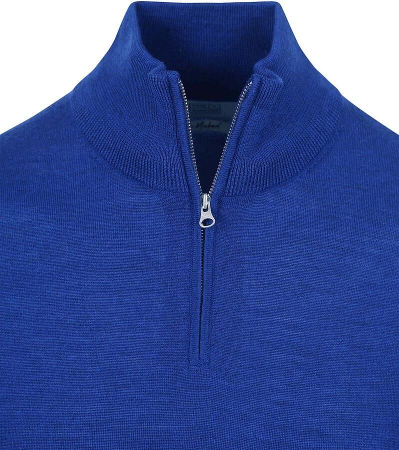 KING Essentials The Michael Half Zip Pull Merino Royal Blauw - Foto 2