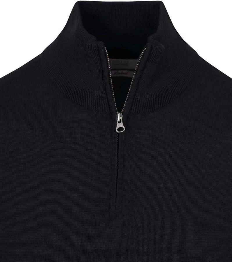 KING Essentials The Michael Half Zip Pull Merino Zwart - Foto 2