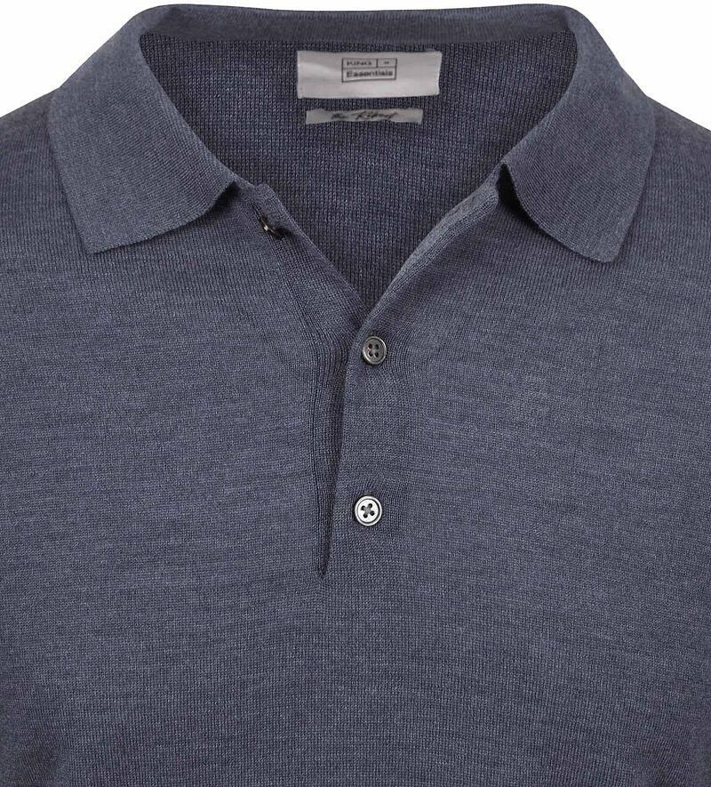 KING Essentials The Robert Long Sleeve Poloshirt Merino Antraciet
