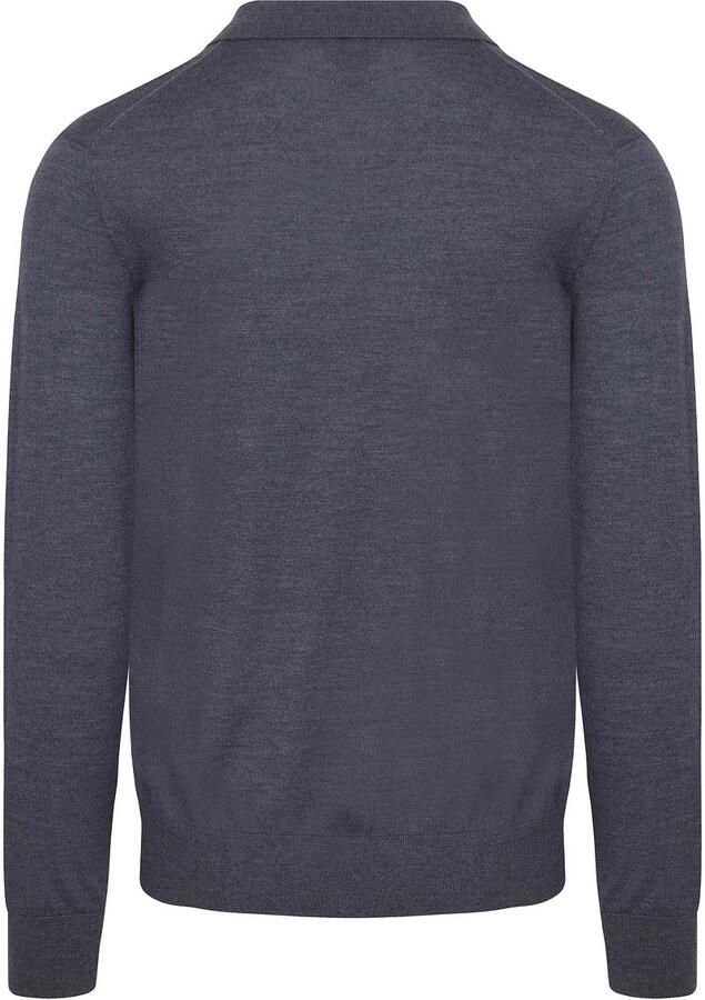 KING Essentials The Robert Long Sleeve Poloshirt Merino Antraciet - Foto 2