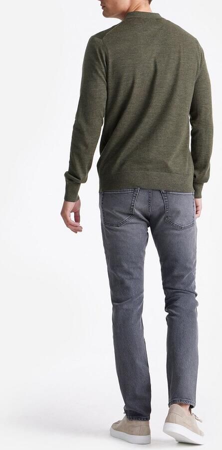 KING Essentials The Robert Long Sleeve Poloshirt Merino Army Groen - Foto 3