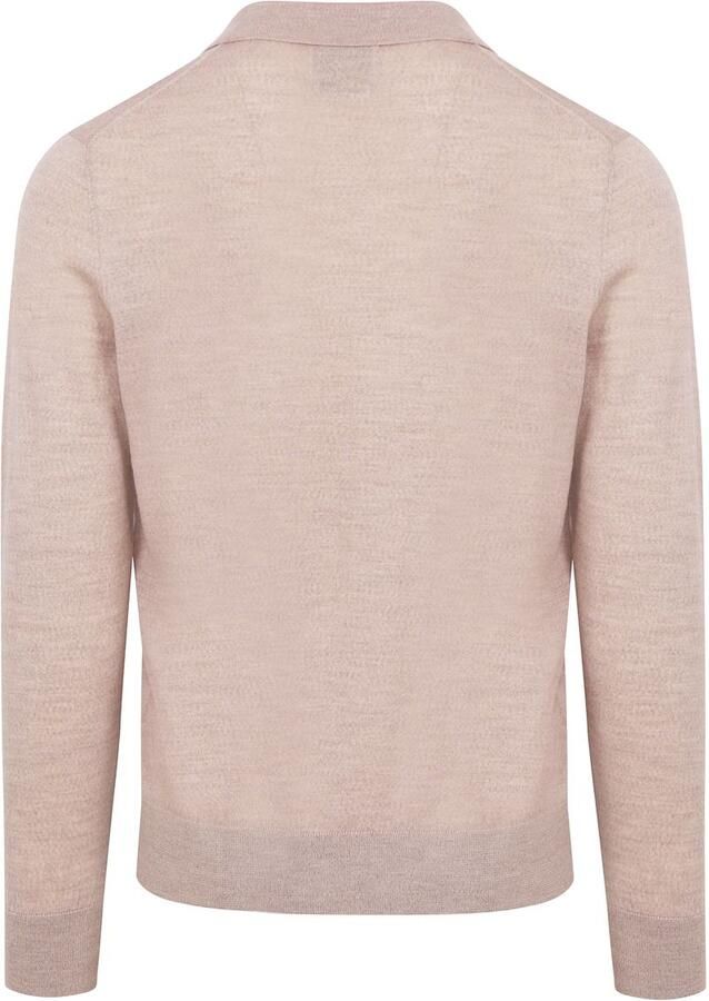 KING Essentials The Robert Long Sleeve Poloshirt Merino Beige