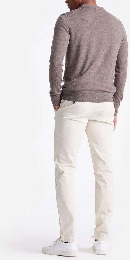 KING Essentials The Robert Long Sleeve Poloshirt Merino Bruin