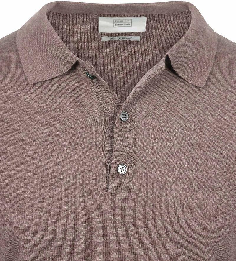 KING Essentials The Robert Long Sleeve Poloshirt Merino Bruin - Foto 2