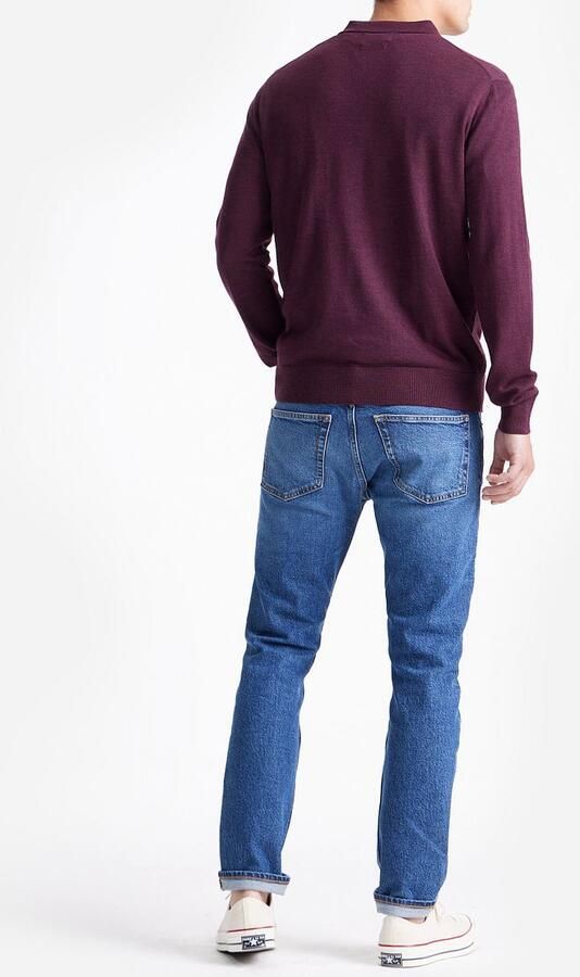 KING Essentials The Robert Long Sleeve Poloshirt Merino Burgundy