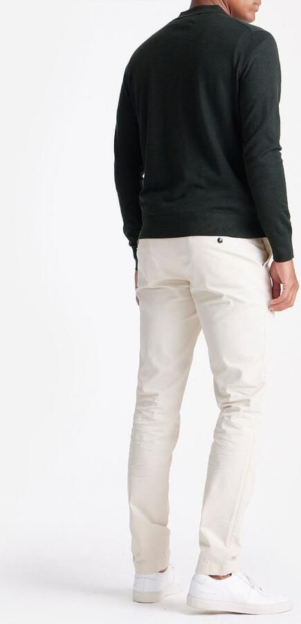 KING Essentials The Robert Long Sleeve Poloshirt Merino Donkergroen