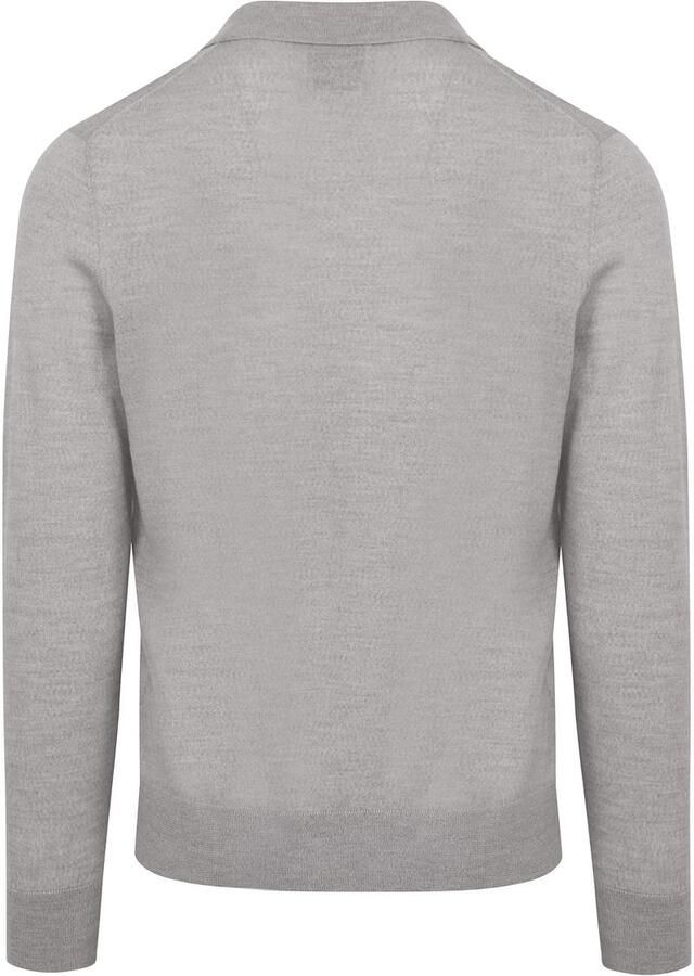 KING Essentials The Robert Long Sleeve Poloshirt Merino Grijs - Foto 3